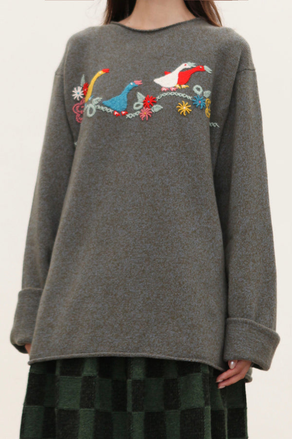 YANYAN KNITS Fall/Winter 2025 Pullover Sweater YYK-YYW25-1321-PINSE (Color Block Design) (YYW25-1321 YYW25-1322)